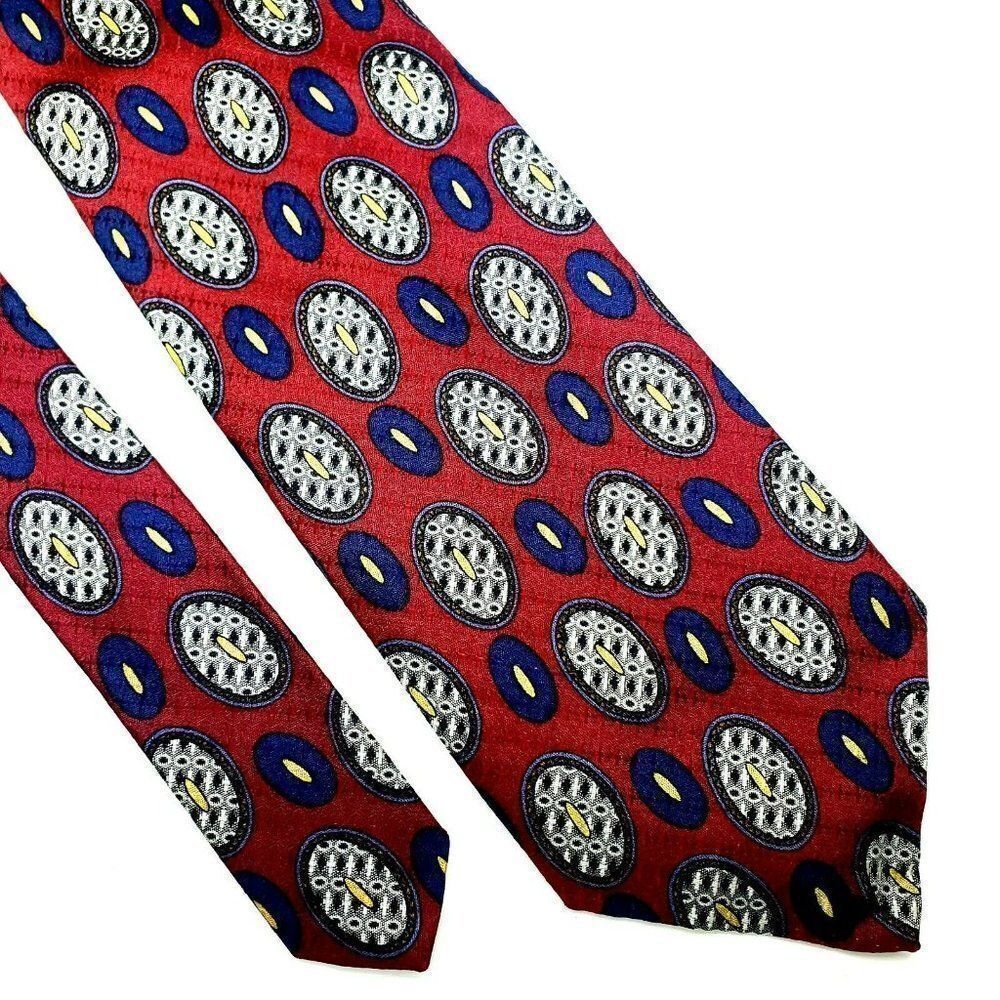 Robert Talbot Nordstrom Silk Tie Red Print Classic
